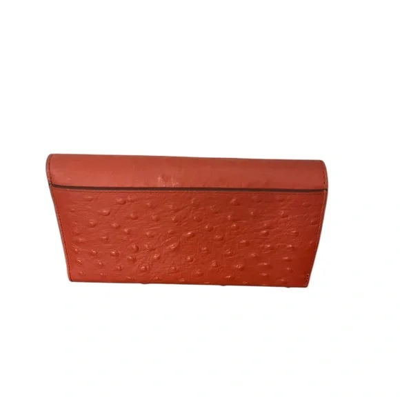 Kate Spade Alexander Avenue Isabeli Crossbody Wallet Ostrich Leather Ember Orang - Picture 4 of 6
